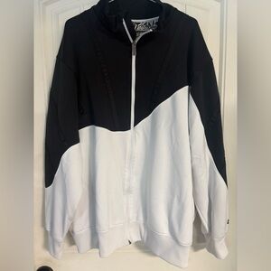 Air Jordan Black and White Zip-Up Track Suit Jacket Size 3XL